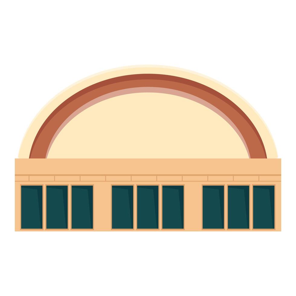 Large building with arched roof and windows illustrating modern architecture vector