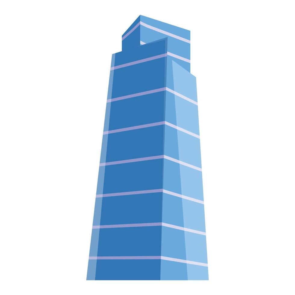 Modern office building reaching for the sky with blue windows vector
