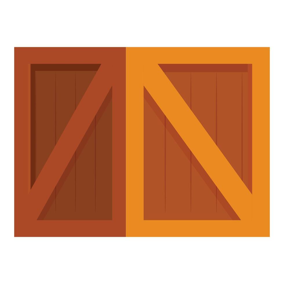 Wooden box standing up with diagonal support boards vector