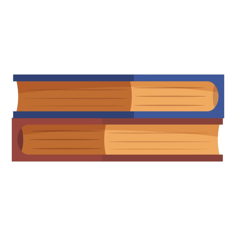 Two hardcover books stacked representing education and knowledge vector