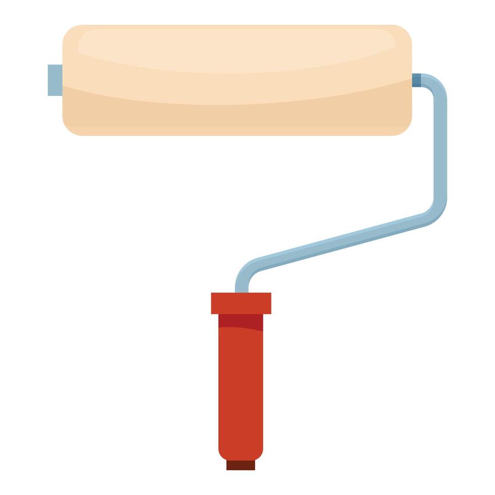 Paint roller is being used to apply a fresh coat of paint vector