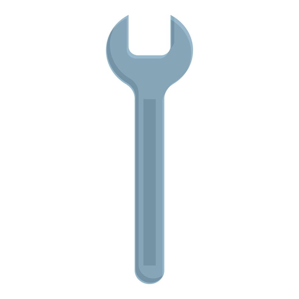 Single metal wrench standing on white background vector