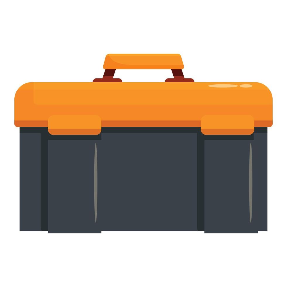 Closed plastic toolbox is waiting for hard work in garage vector