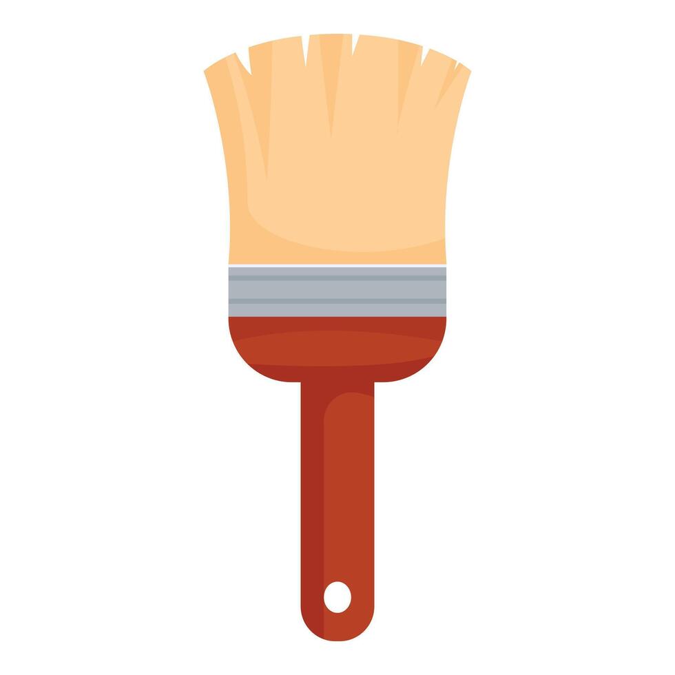 Large new paintbrush with wooden handle for painting walls vector