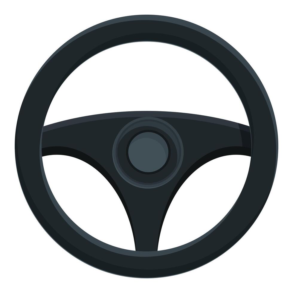 Black steering wheel offering control and navigation vector