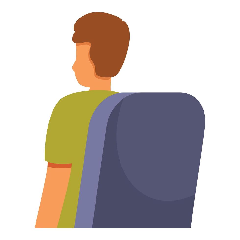Man sitting on chair looking away back view vector