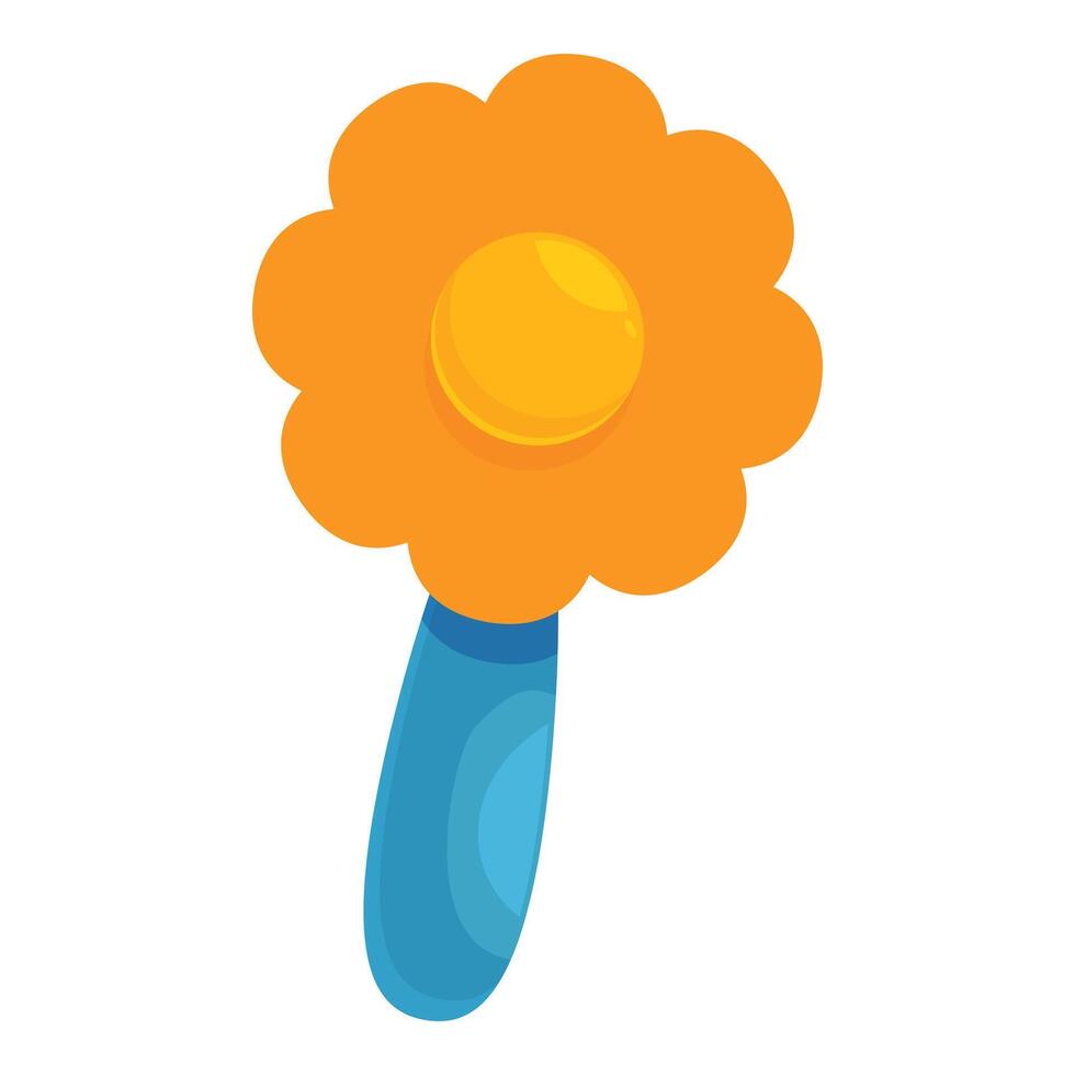 Baby rattle toy with flower shape for entertaining newborn vector