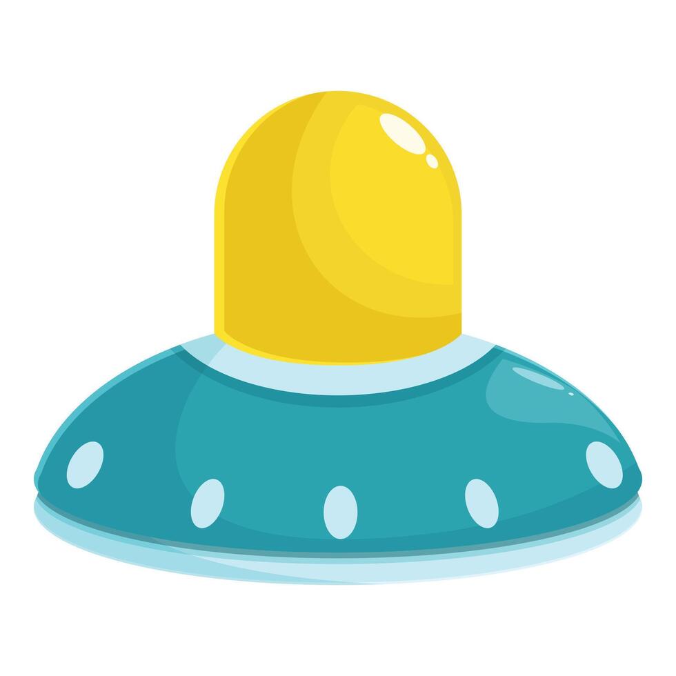Cartoon ufo spaceship flying in sky vector
