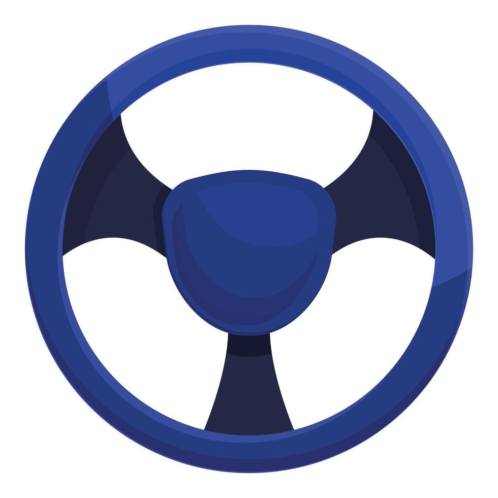 Blue steering wheel providing control while driving vector