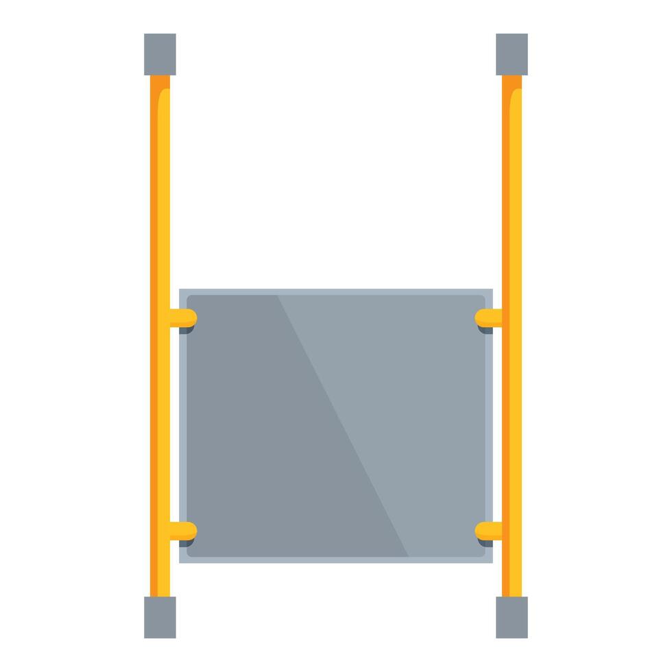 Empty blank city bus stop sign hanging on metal pole vector