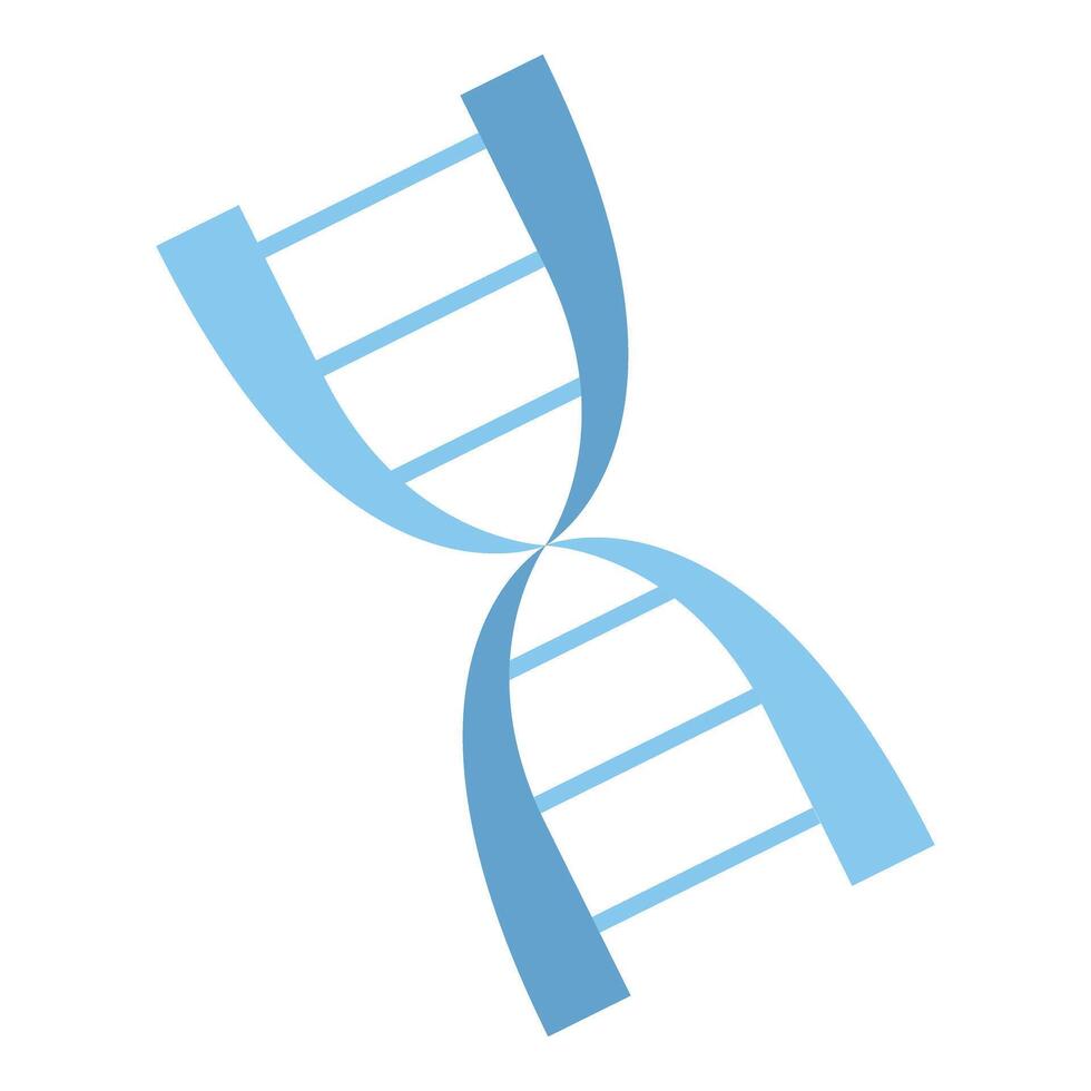 Blue dna double helix rotating on white background vector