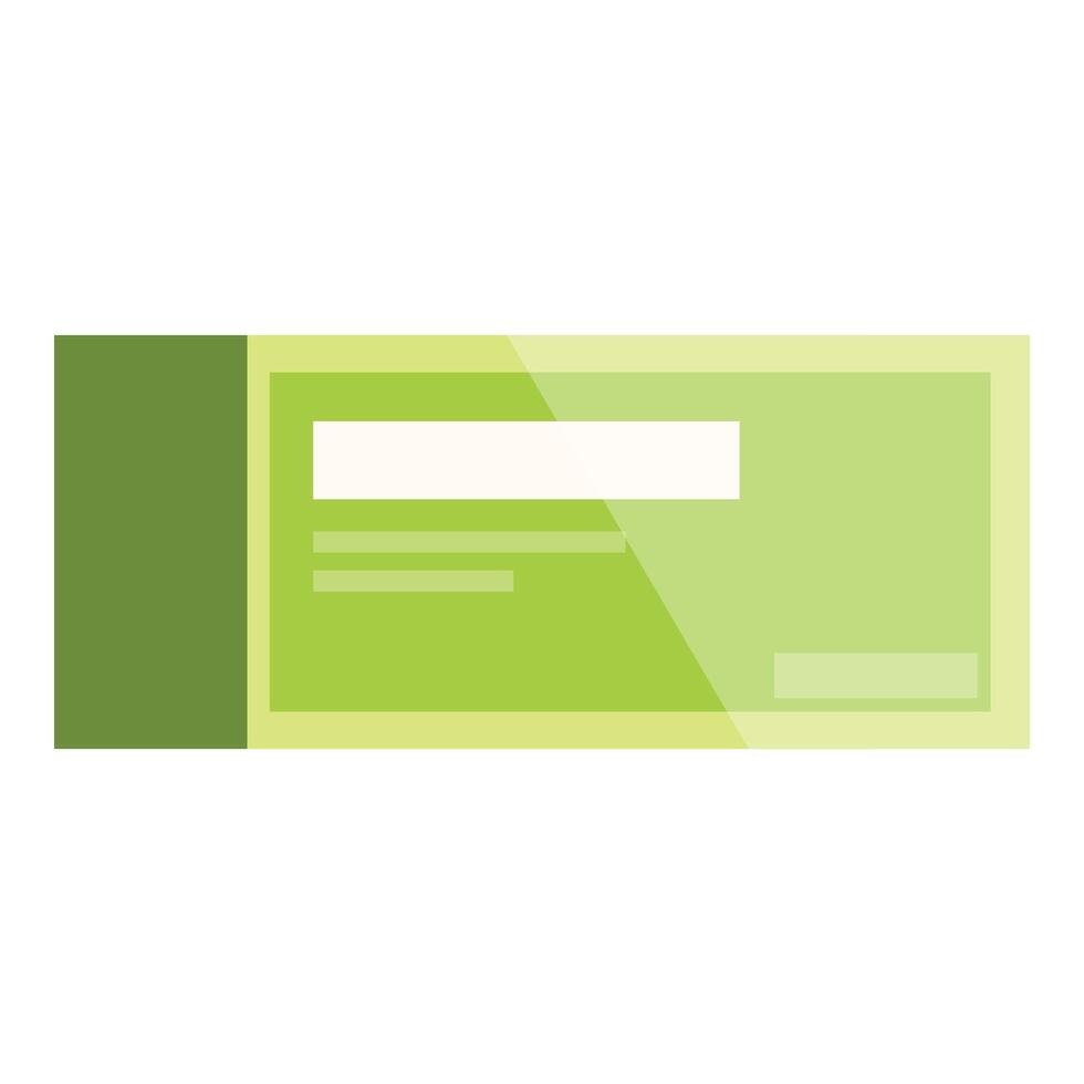 Green blank ticket stub admitting access vector