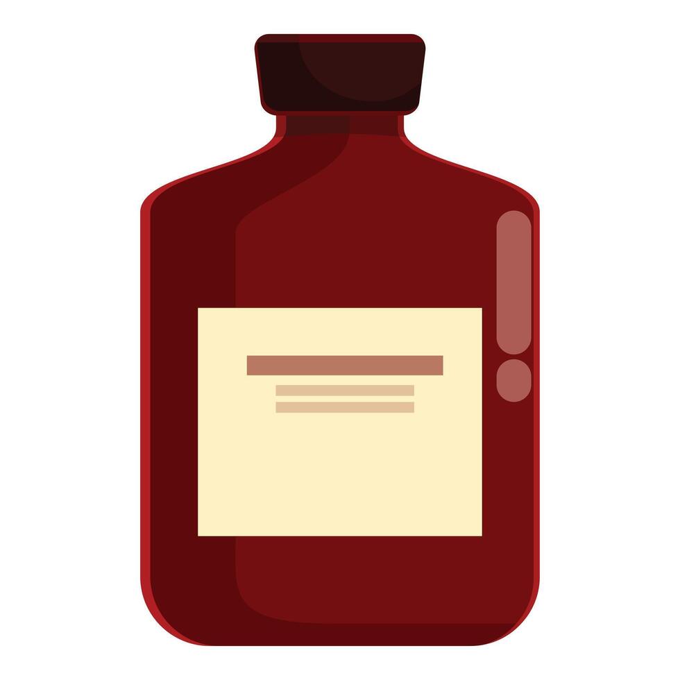 Red glass medical bottle with blank label having space for text vector