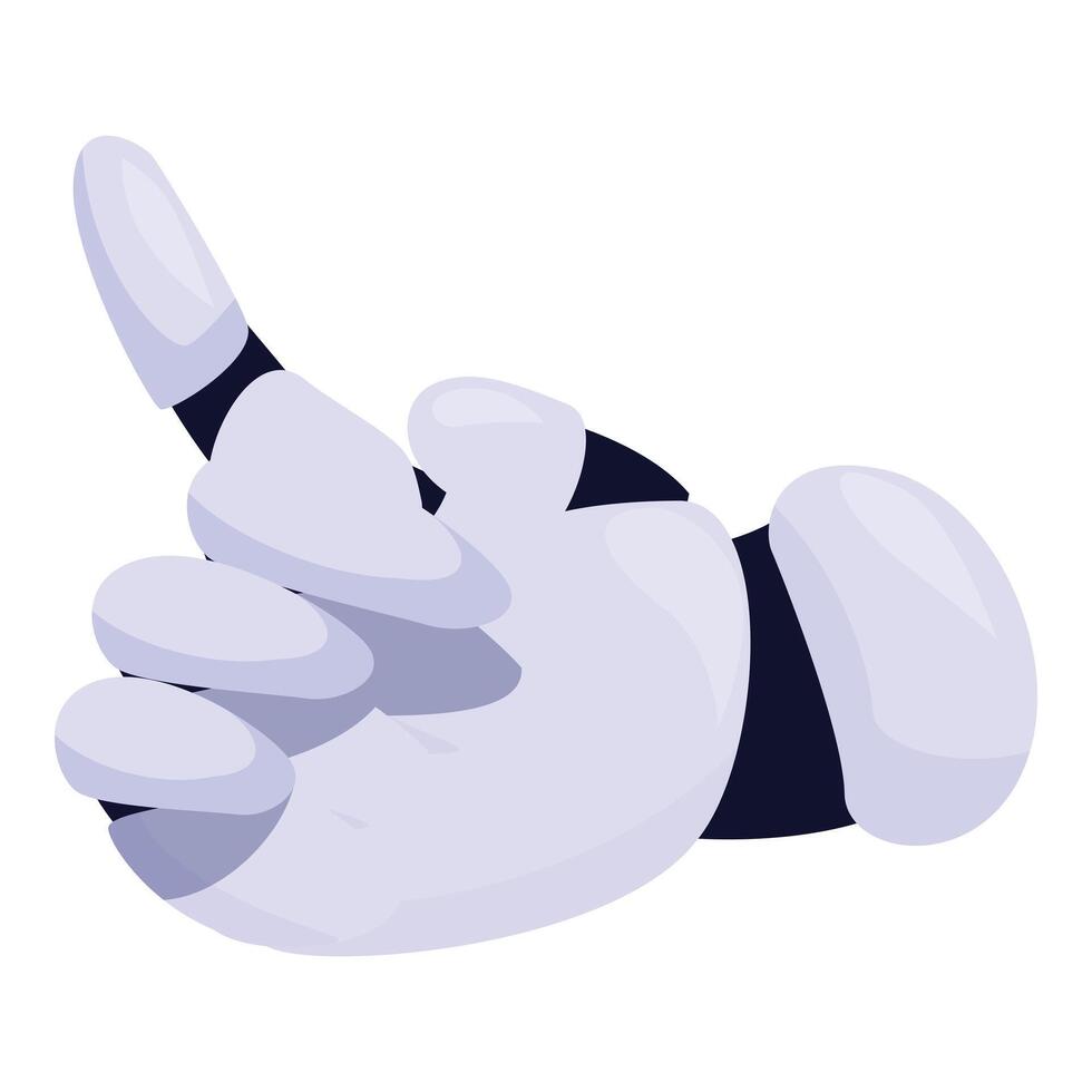 Robot hand is pointing up its index finger vector