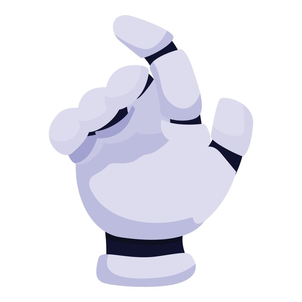 Robot hand picking something gesture artificial intelligence vector