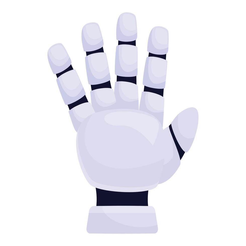 Robot hand showing five fingers, artificial intelligence concept vector