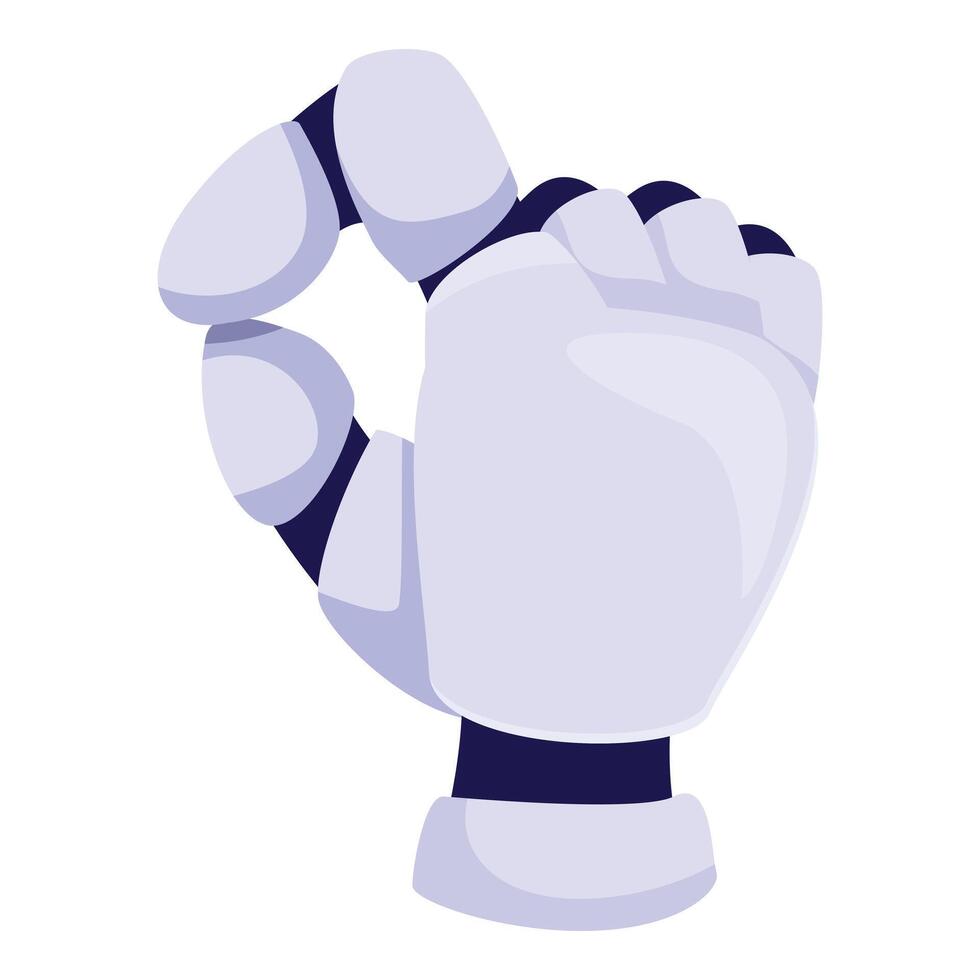 Robot hand making ok gesture showing thumbs up sign vector