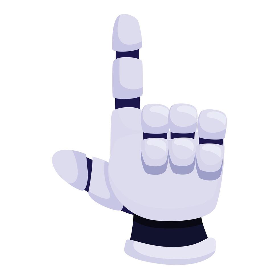Cartoon robot hand pointing up with index finger vector