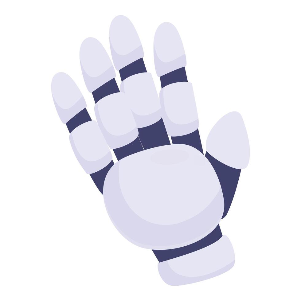 White robot hand giving high five vector