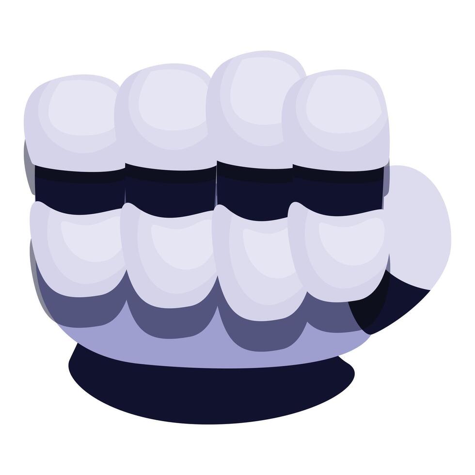 Cartoon fist clenching with dark blue glove vector
