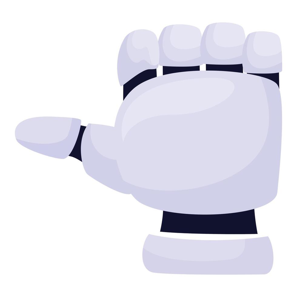 Robot hand pointing left with index finger vector