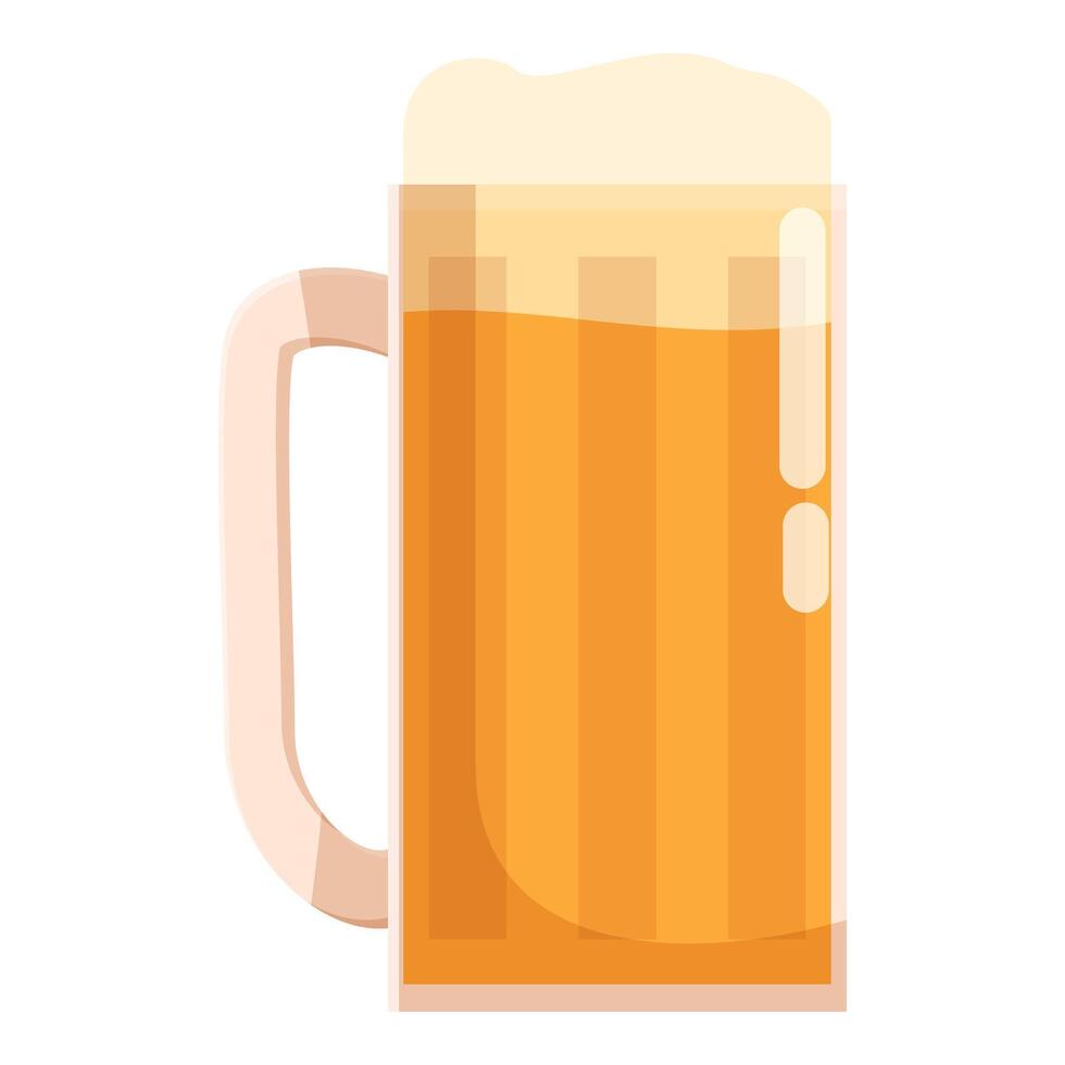Glass of beer with foam overflowing on white background vector