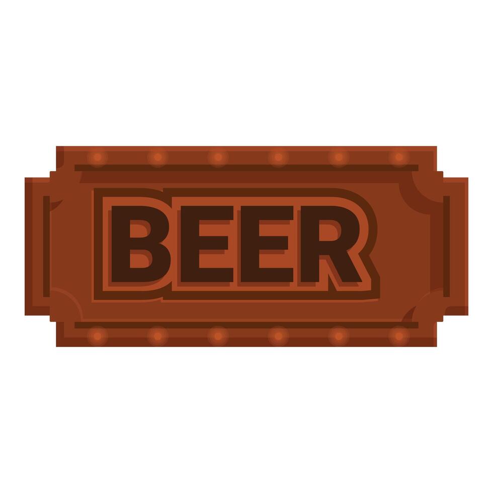 Wooden beer sign showing bar or pub location vector