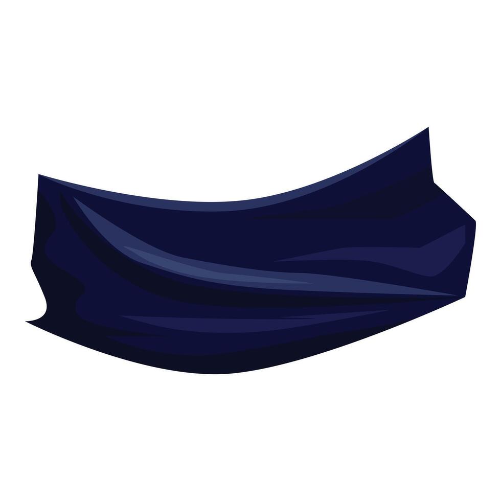 Dark blue waving fabric is fluttering in the wind vector