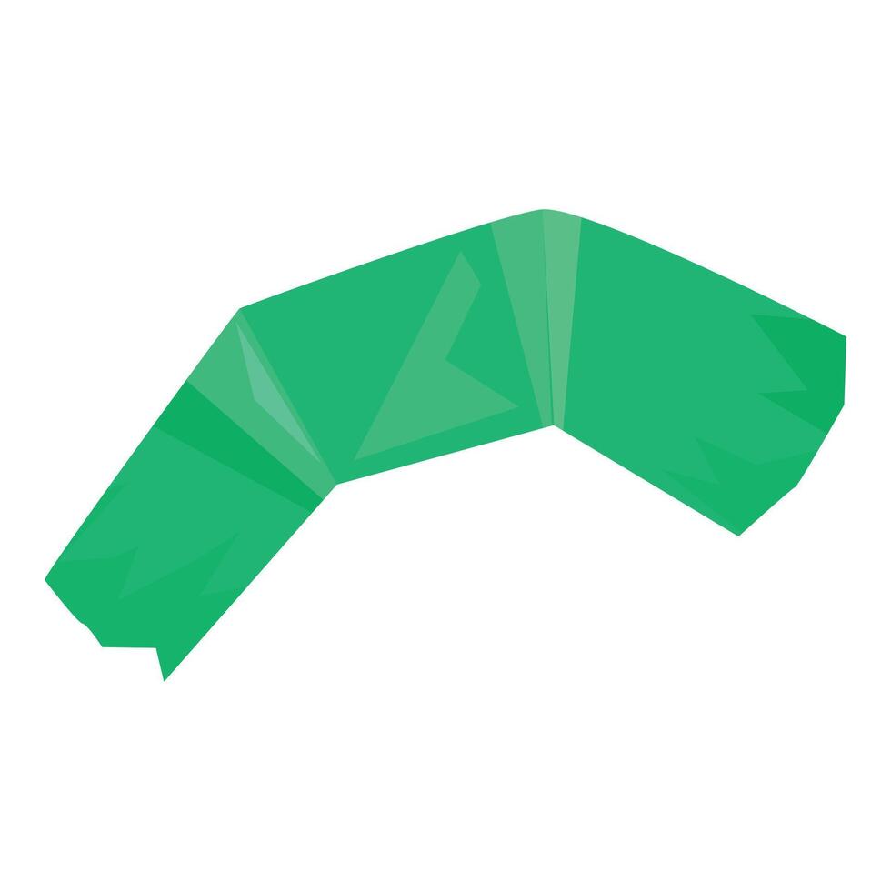 Green duct tape strip torn off angled upwards right vector