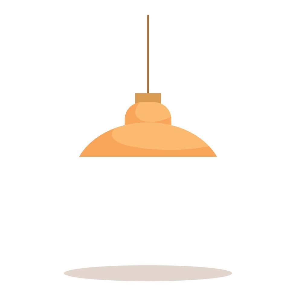 Modern ceiling lamp hanging and casting light downwards vector
