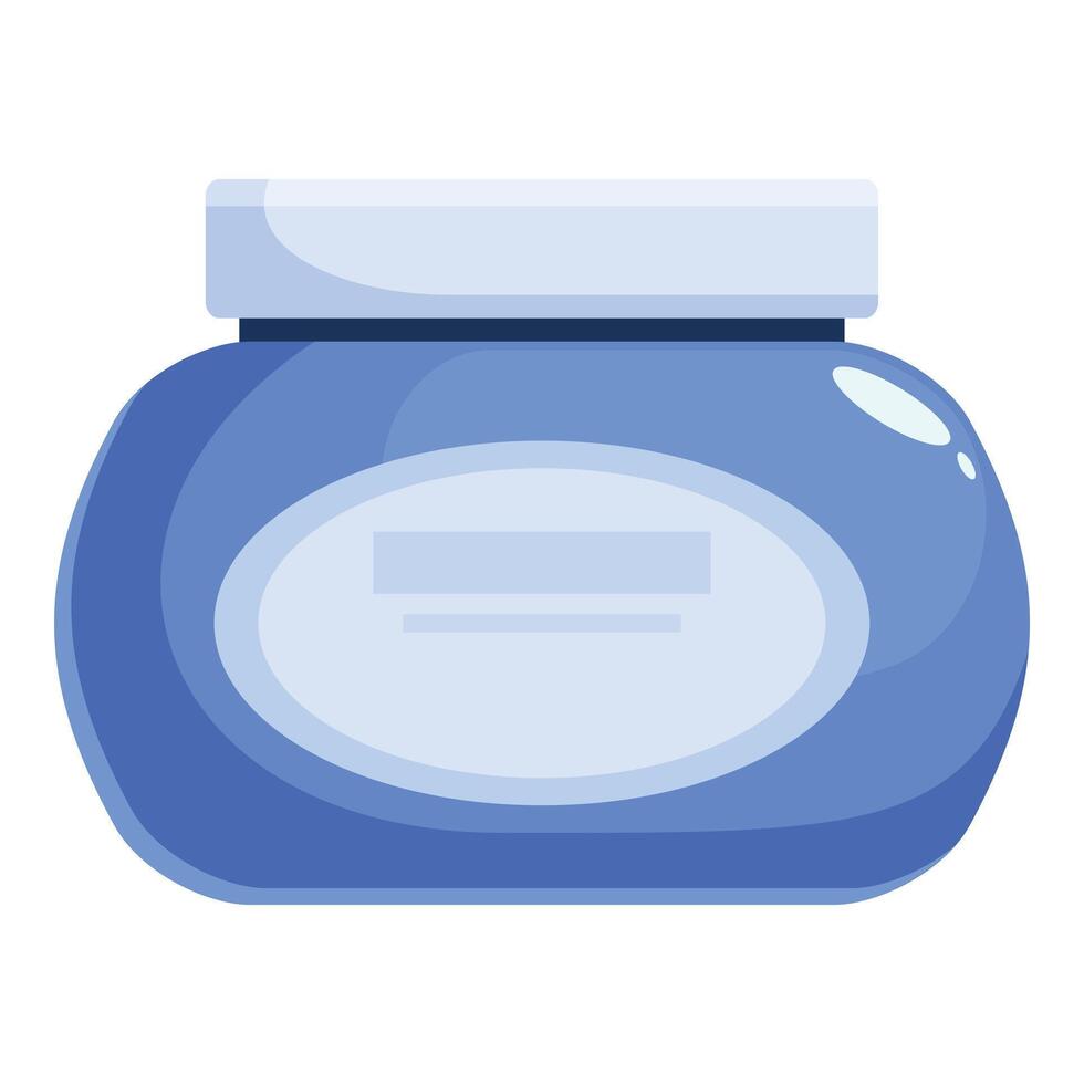 Blue cosmetic cream jar with blank label for branding vector