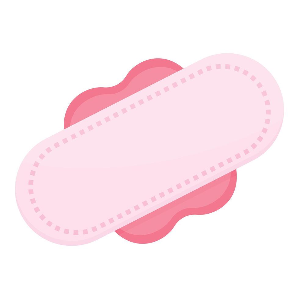Pink sanitary pad lying on white background vector
