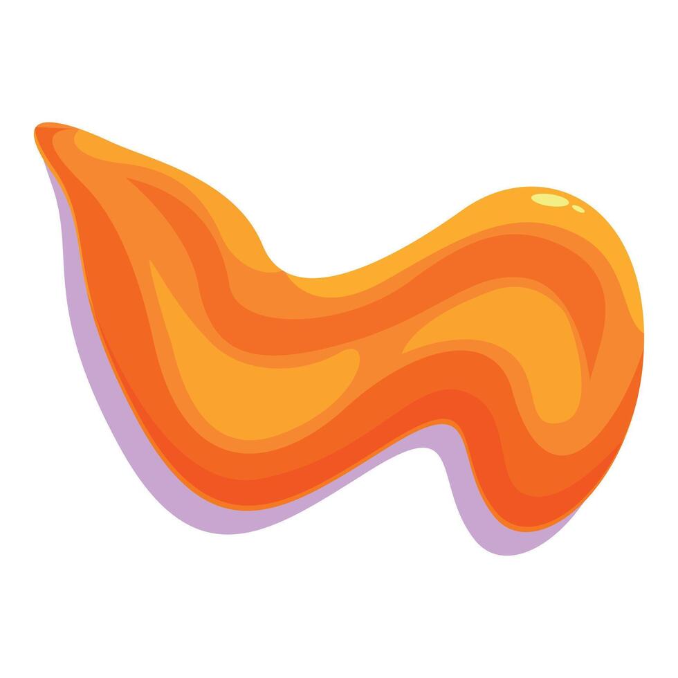 Orange liquid flowing creating abstract shape vector