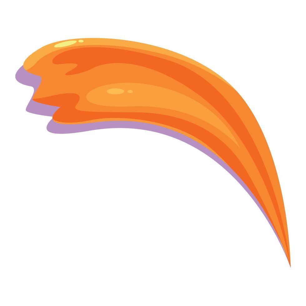Bright orange slime dripping down creating abstract shape vector