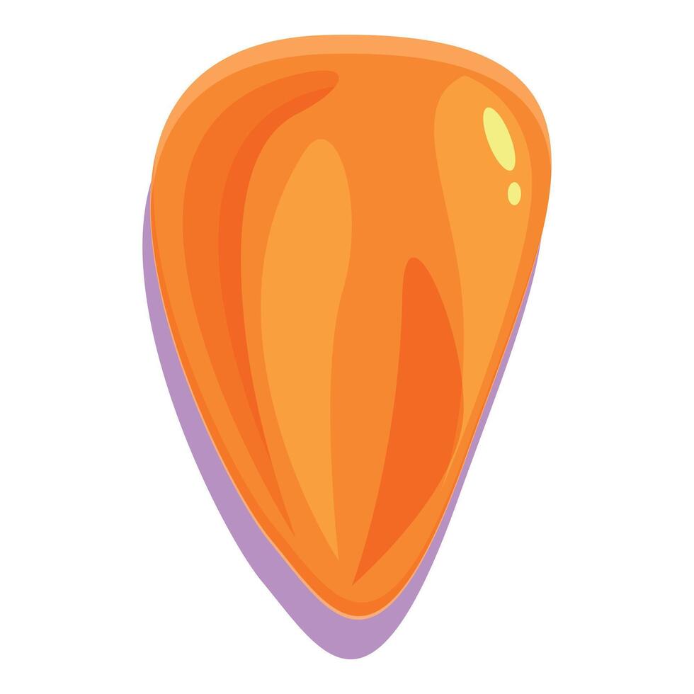 Orange guitar pick lying on white background vector