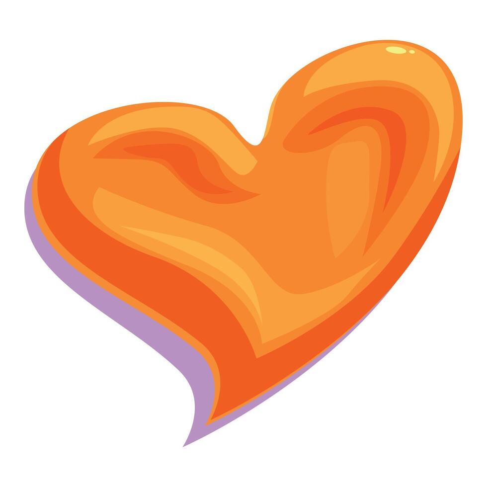 Orange heart shape representing love and passion vector