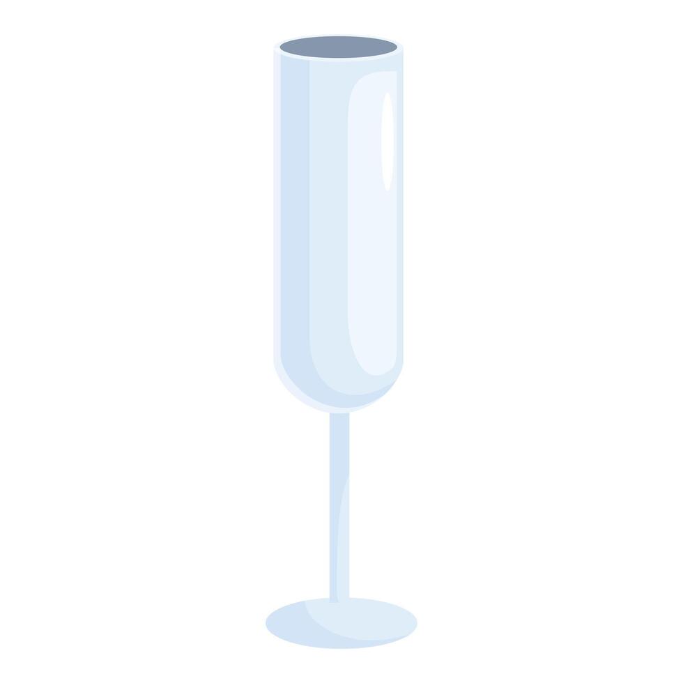 Empty champagne flute standing on white background vector