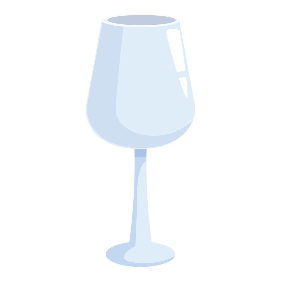 Empty wine glass standing on white background vector