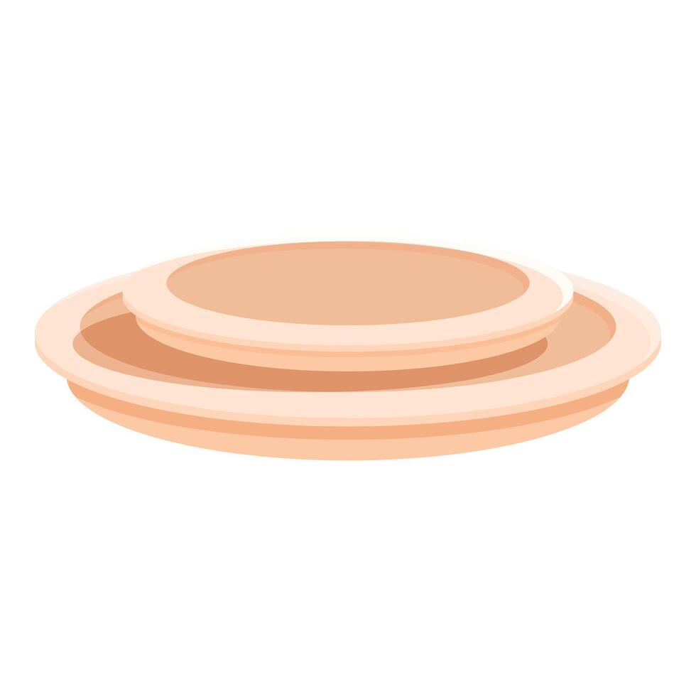 Round empty two level podium standing on white background vector