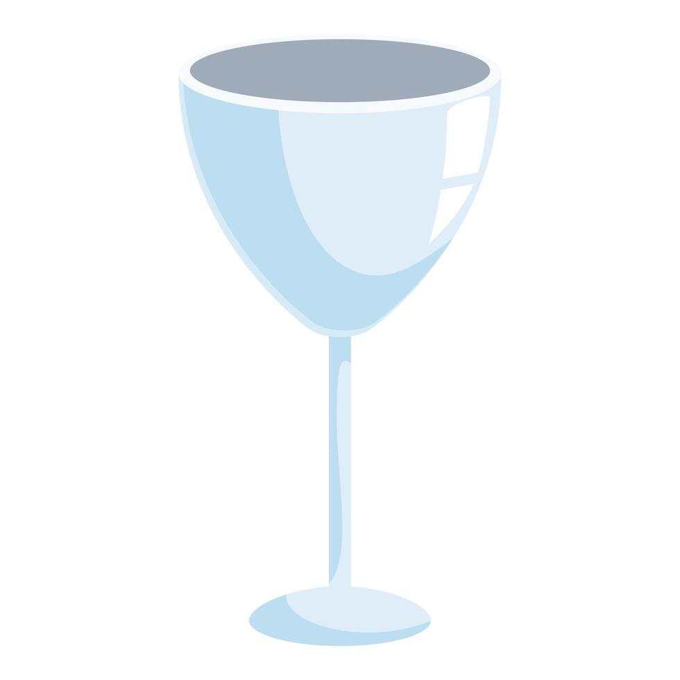 Empty elegant wine glass standing on white background vector
