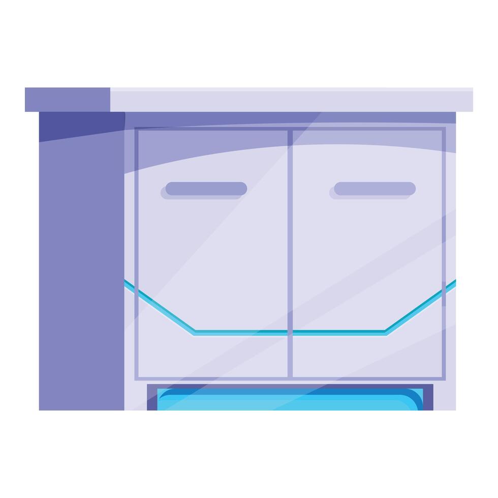 Futuristic metal cabinet with glowing blue lights is being used in a laboratory vector