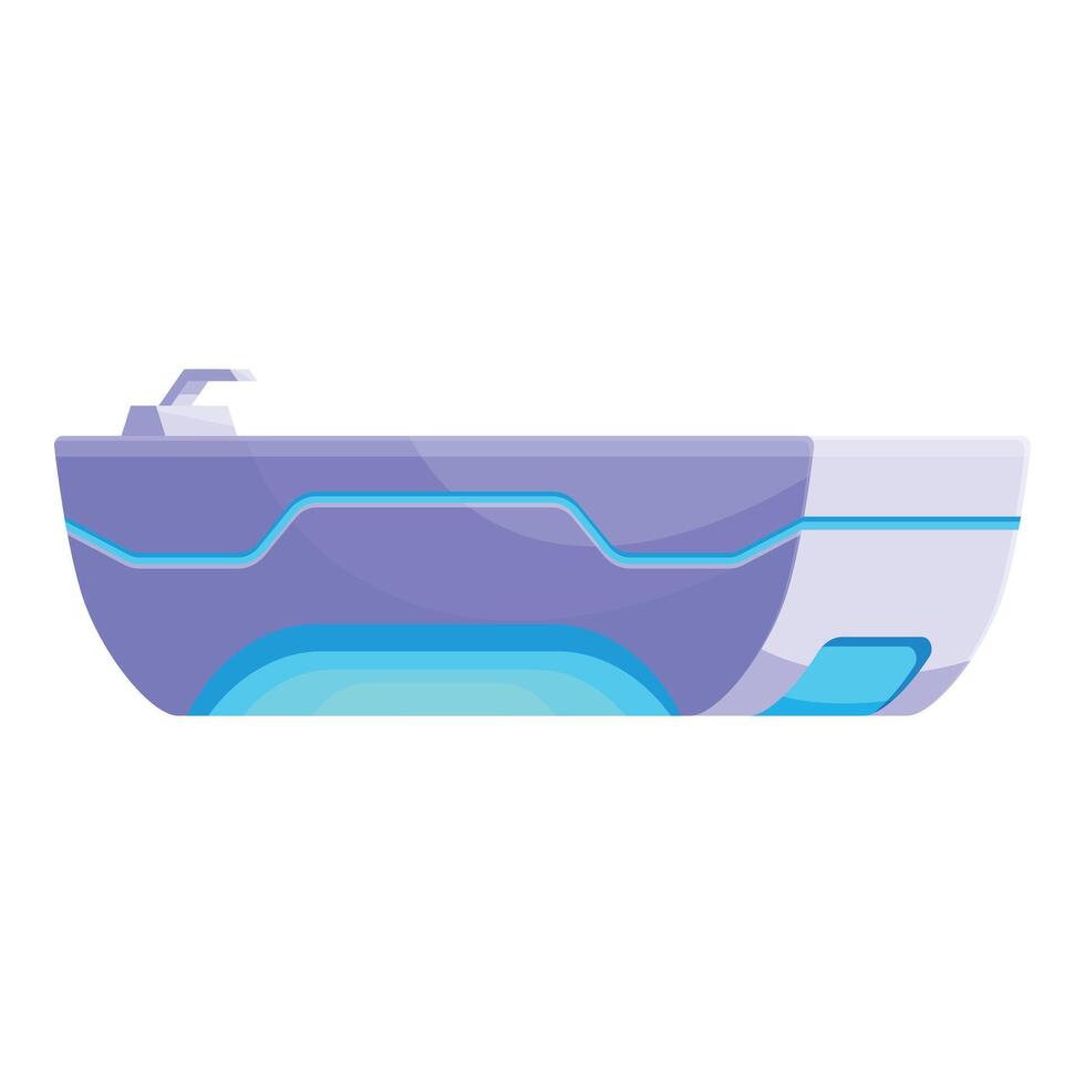 Futuristic spaceship floating and traveling in space vector