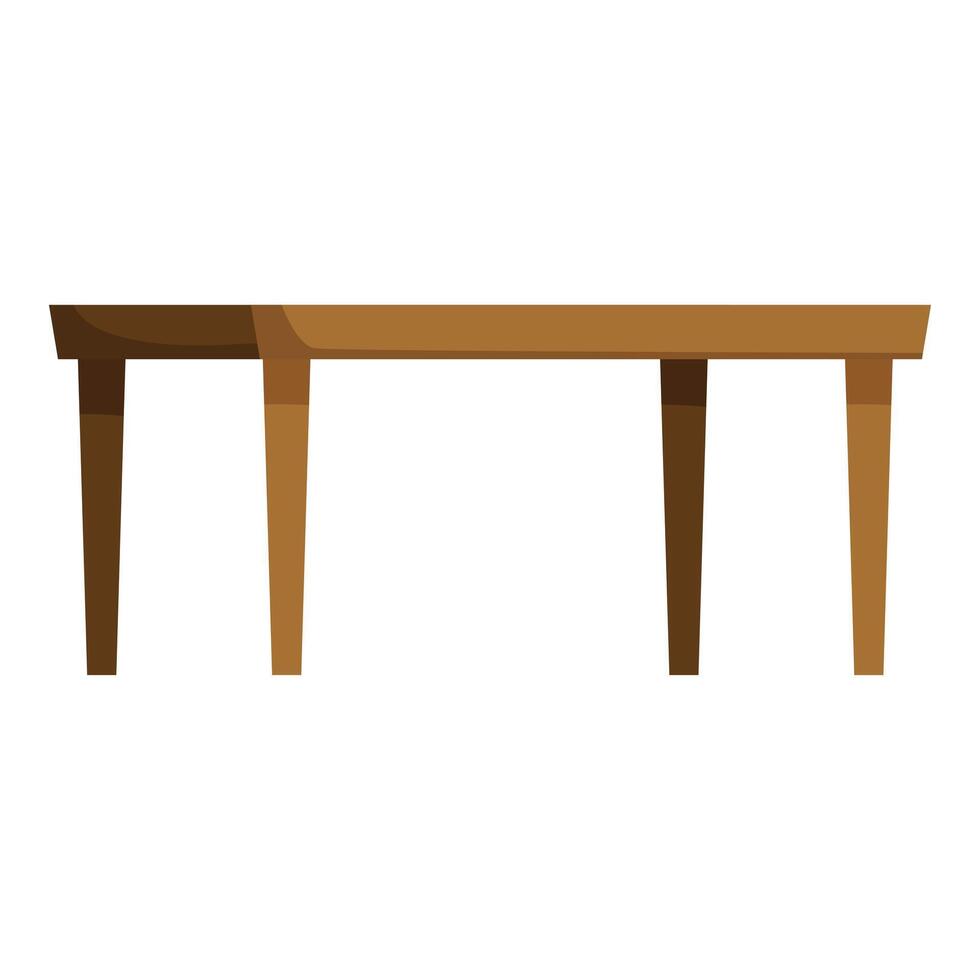 Wooden table standing on four legs furniture illustration vector