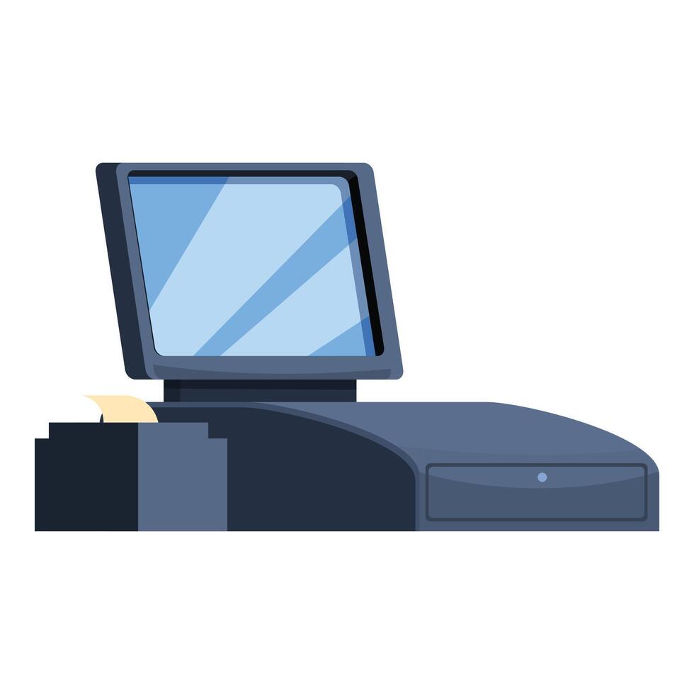 Modern cash register printing a receipt in a store vector