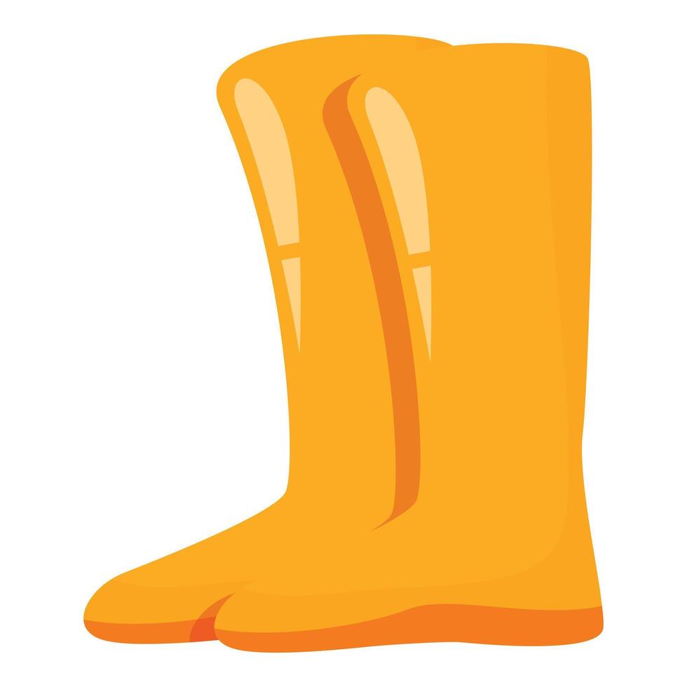 Pair of yellow rubber boots standing tall protecting from rain vector