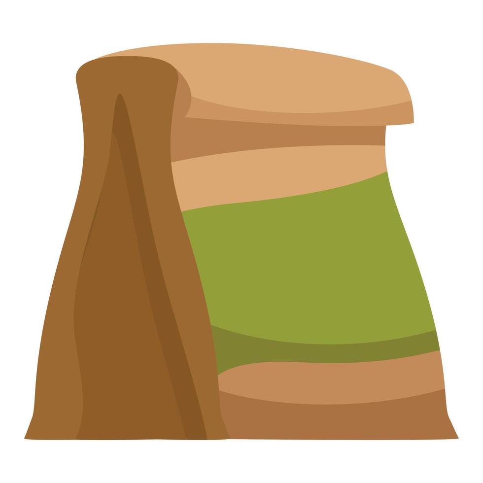 Brown paper bag packaging standing up with green label vector