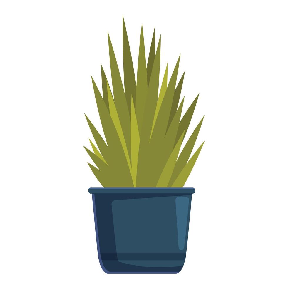 Green spiky plant growing in a pot for home decoration vector