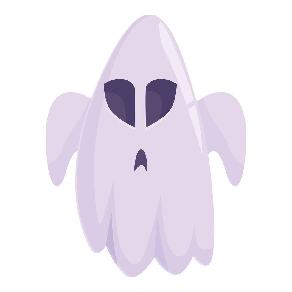 Cute ghost is flying and looking around halloween character vector