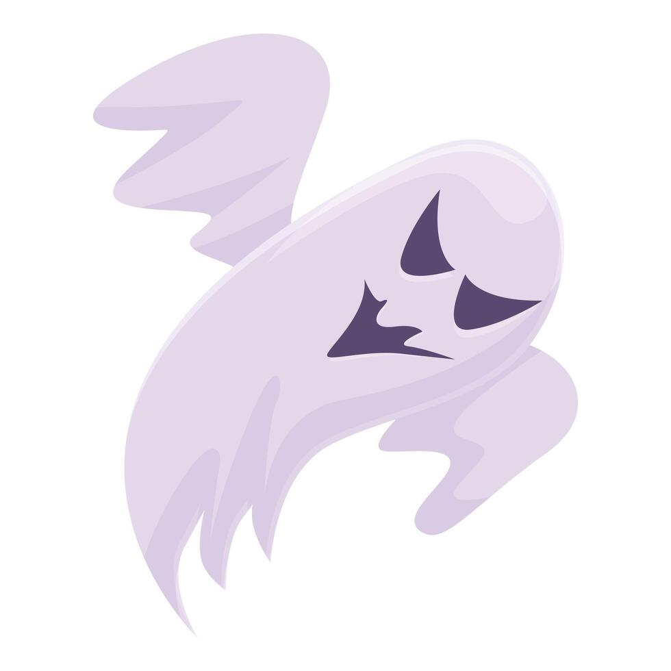 Scary ghost flying with angry expression halloween character vector