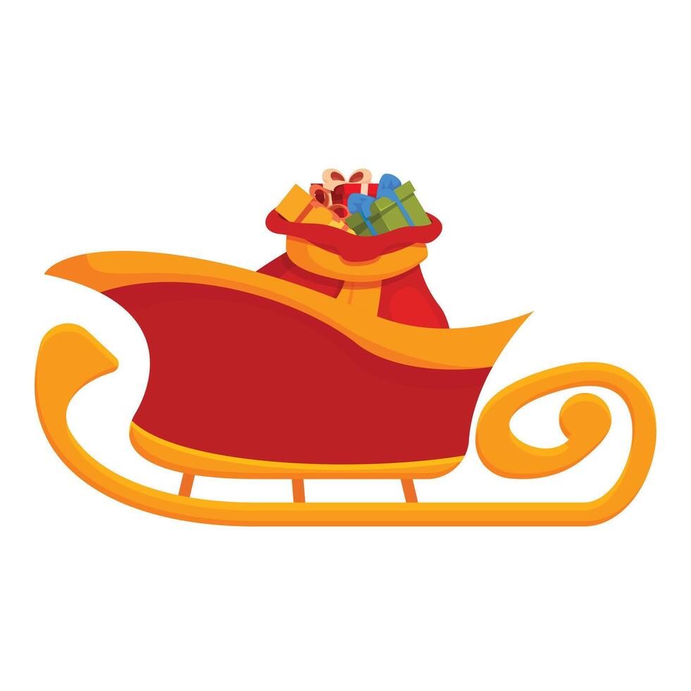 Santa claus sleigh full of gifts waiting for christmas eve vector